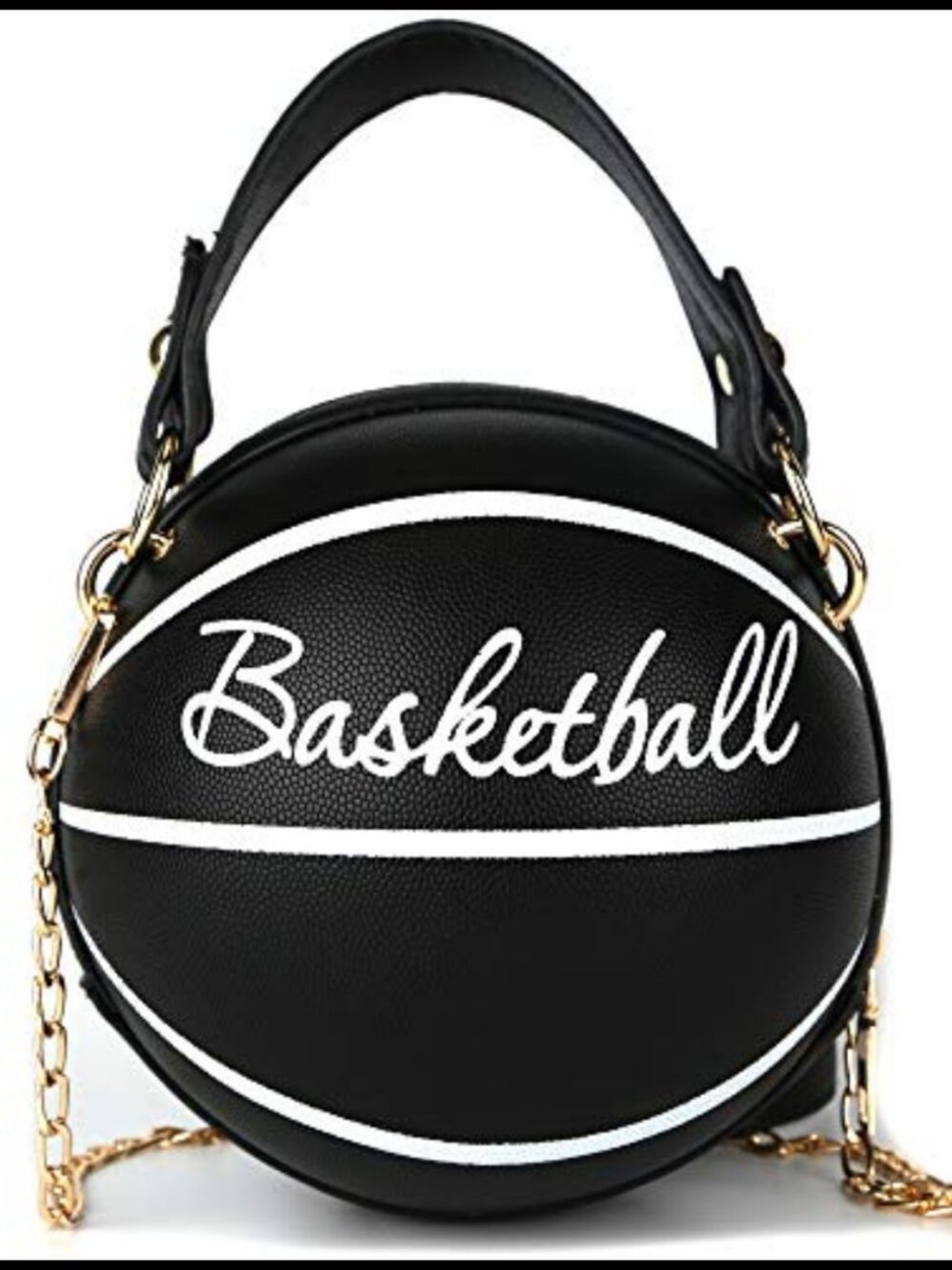 Basketball Shaped Crossbody Purse PU Handbag Shoulder Bag Women